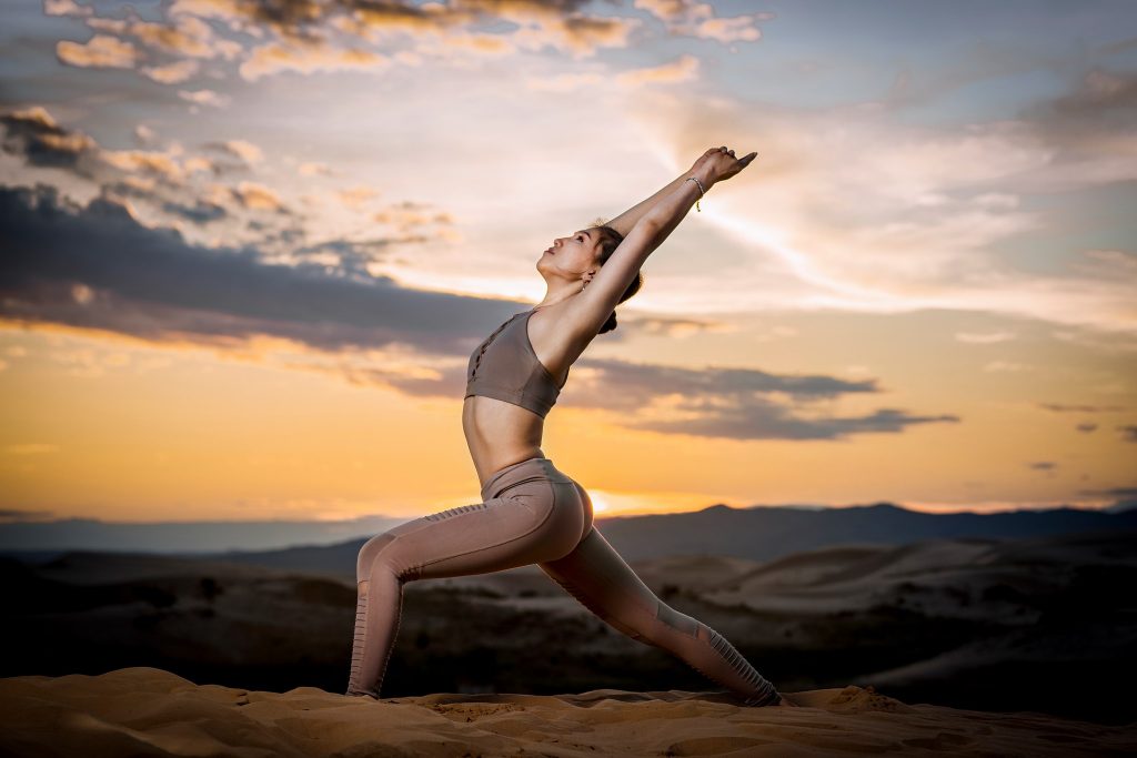 Yoga posture sunset
