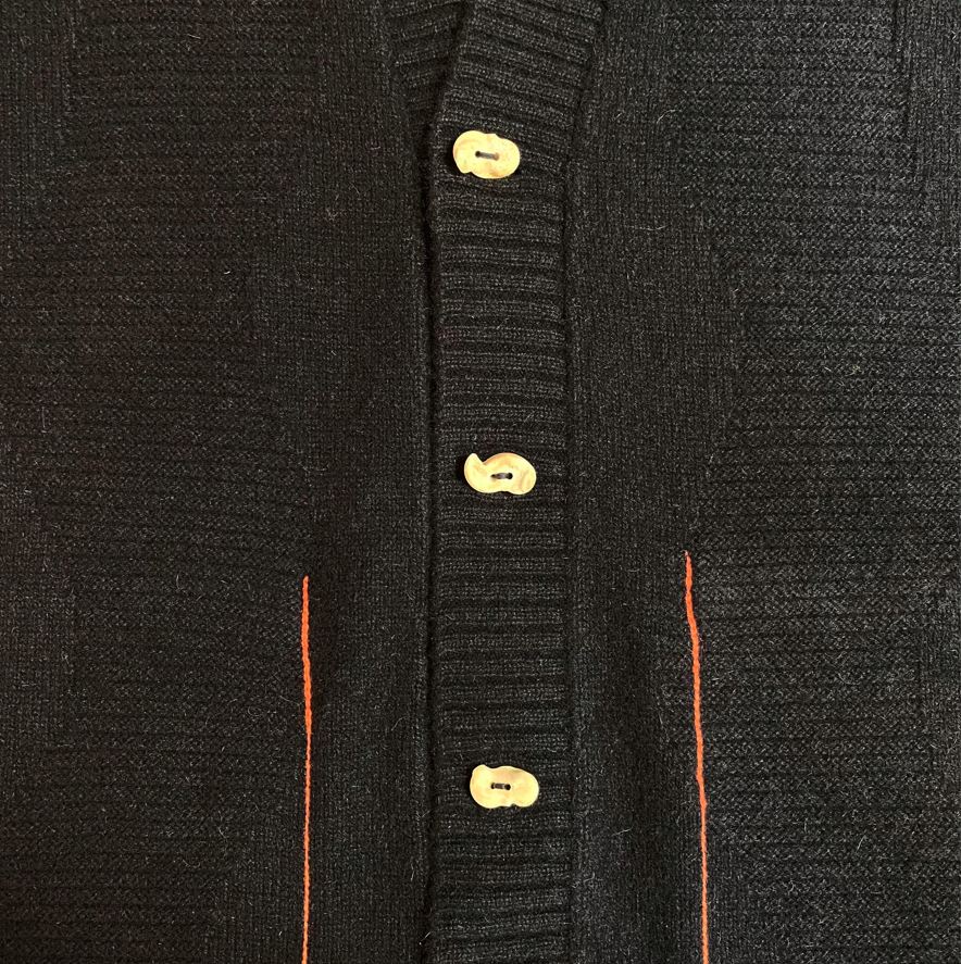 Yak down cardigan with bone buttons